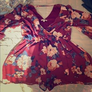 Long sleeve floral romper